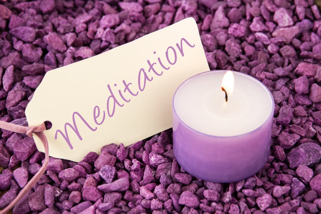 Meditation label and candle